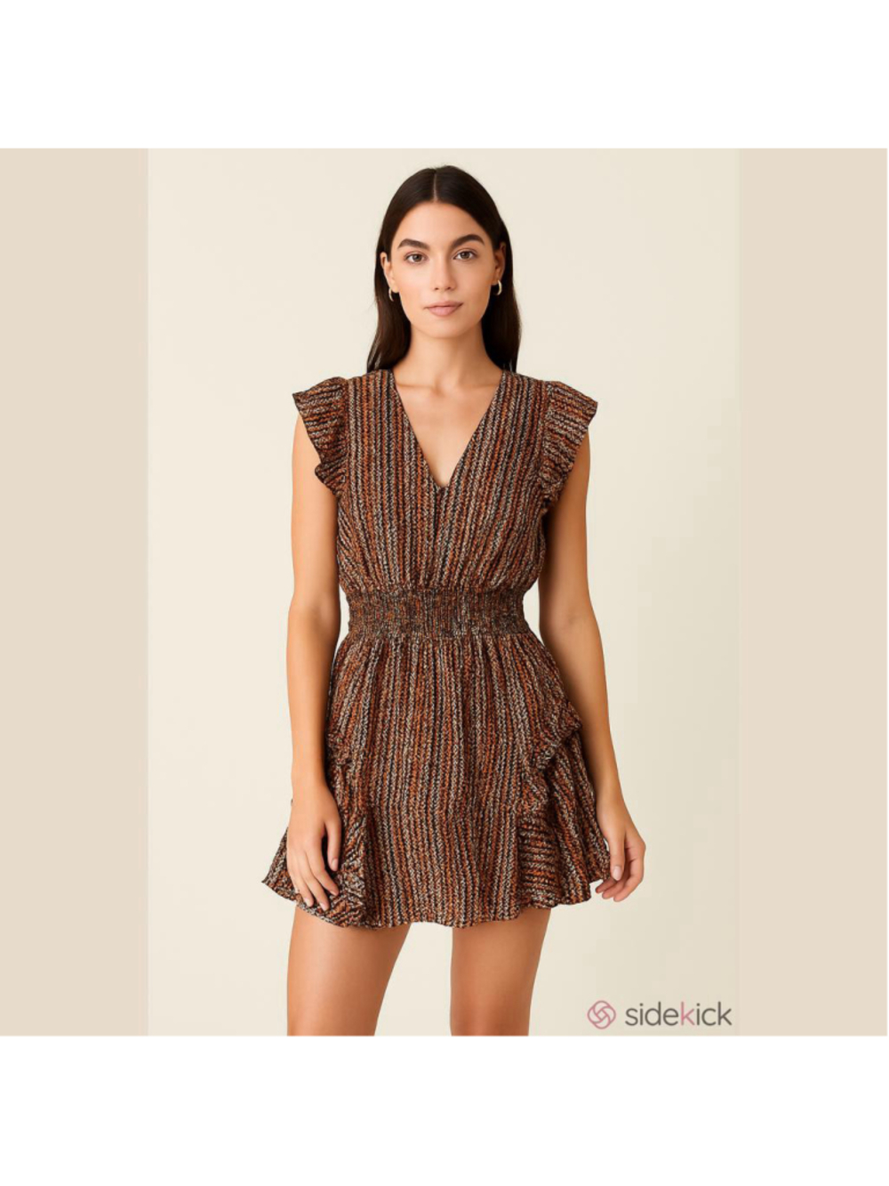 NWT Ramy Brook Abstract Geometric Print Smocked Waist Mini Dress Small